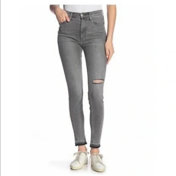 Current/Elliott ~Women’s Ultra High Waist Skinny Jeans Gray Fade Out Destroy 27 - Picture 15 of 16
